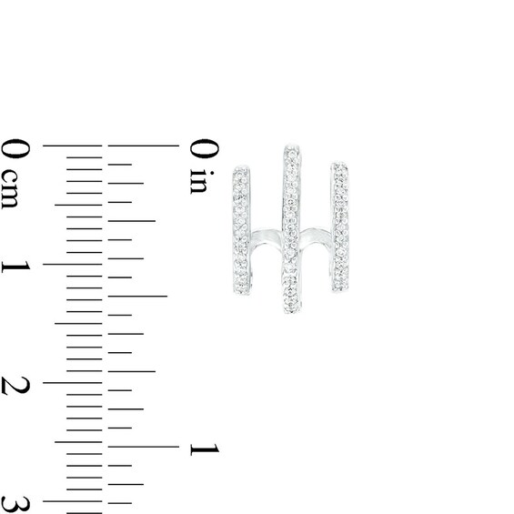 1/4 CT. T.w. Diamond Triple Stem J-Hoop Earrings in Sterling Silver