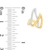 Thumbnail Image 3 of 1/5 CT. T.W. Diamond Double Flame J-Hoop Earrings in 10K Gold