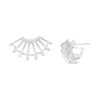 Thumbnail Image 1 of 1/2 CT. T.W. Diamond Multi-Row Flared Burst J-Hoop Earrings in Sterling Silver