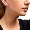 Thumbnail Image 2 of 3/4 CT. T.W. Diamond Four Stem J-Hoop Earrings in Sterling Silver