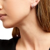 Thumbnail Image 2 of 1/4 CT. T.W. Diamond Double "V" J-Hoop Earrings in Sterling Silver