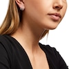 Thumbnail Image 2 of 1/4 CT. T.W. Diamond Triple Stem J-Hoop Earrings in Sterling Silver