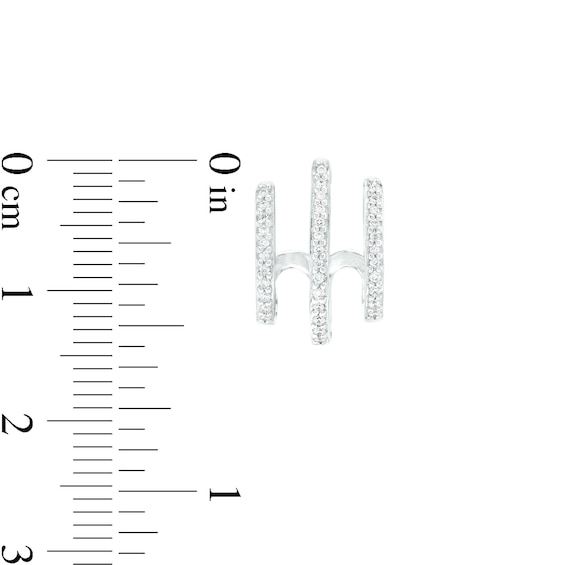1/4 CT. T.w. Diamond Triple Stem J-Hoop Earrings in Sterling Silver