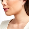 Thumbnail Image 2 of 1/10 CT. T.W. Diamond Triple Swirl J-Hoop Earrings in Sterling Silver with 14K Gold Plate