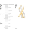 Thumbnail Image 2 of 1/10 CT. T.W. Diamond Triple Swirl J-Hoop Earrings in Sterling Silver with 14K Gold Plate