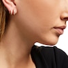 Thumbnail Image 2 of 1/2 CT. T.W. Baguette and Round Diamond Double Row Huggie Hoop Earrings in 10K Gold