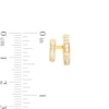 Thumbnail Image 3 of 1/2 CT. T.W. Baguette and Round Diamond Double Row Huggie Hoop Earrings in 10K Gold