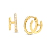 Thumbnail Image 0 of 1/6 CT. T.W. Diamond Double-Row Huggie Hoop Earrings in 10K Gold