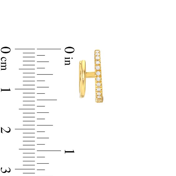 1/6 CT. T.w. Diamond Double-Row Huggie Hoop Earrings in 10K Gold