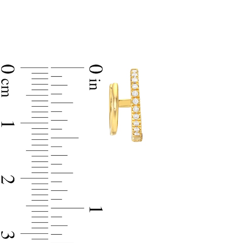1/6 CT. T.W. Diamond Double-Row Huggie Hoop Earrings in 10K Gold