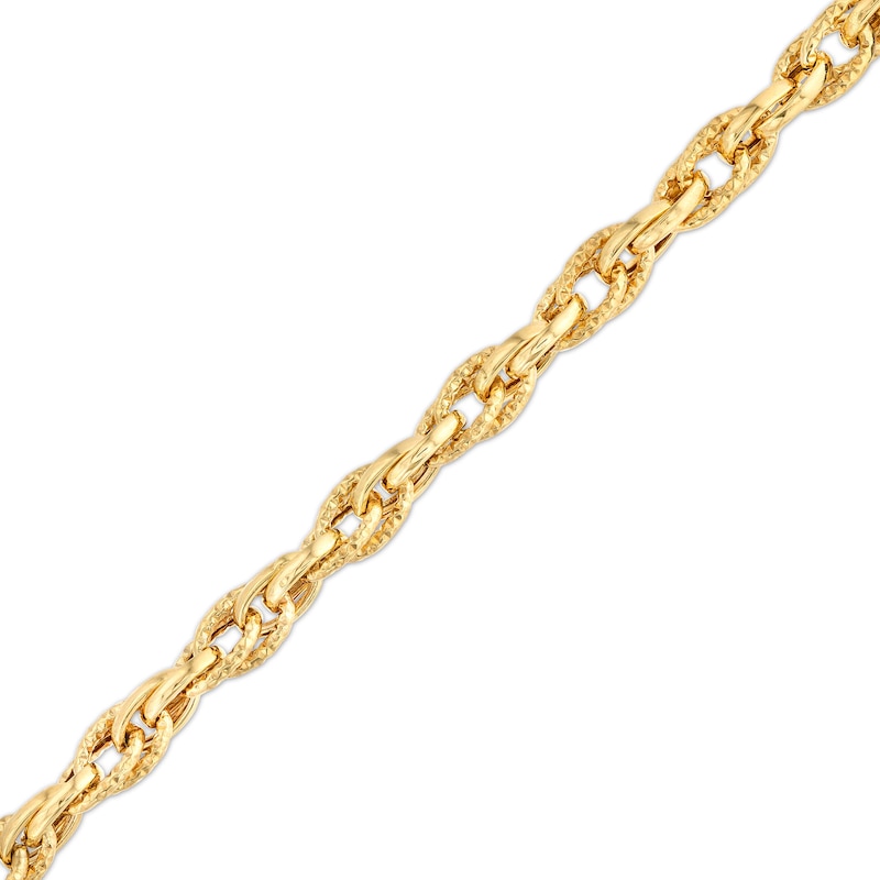 5.5mm Diamond-Cut Rolo Chain Bracelet in Hollow 10K Gold – 7.5"