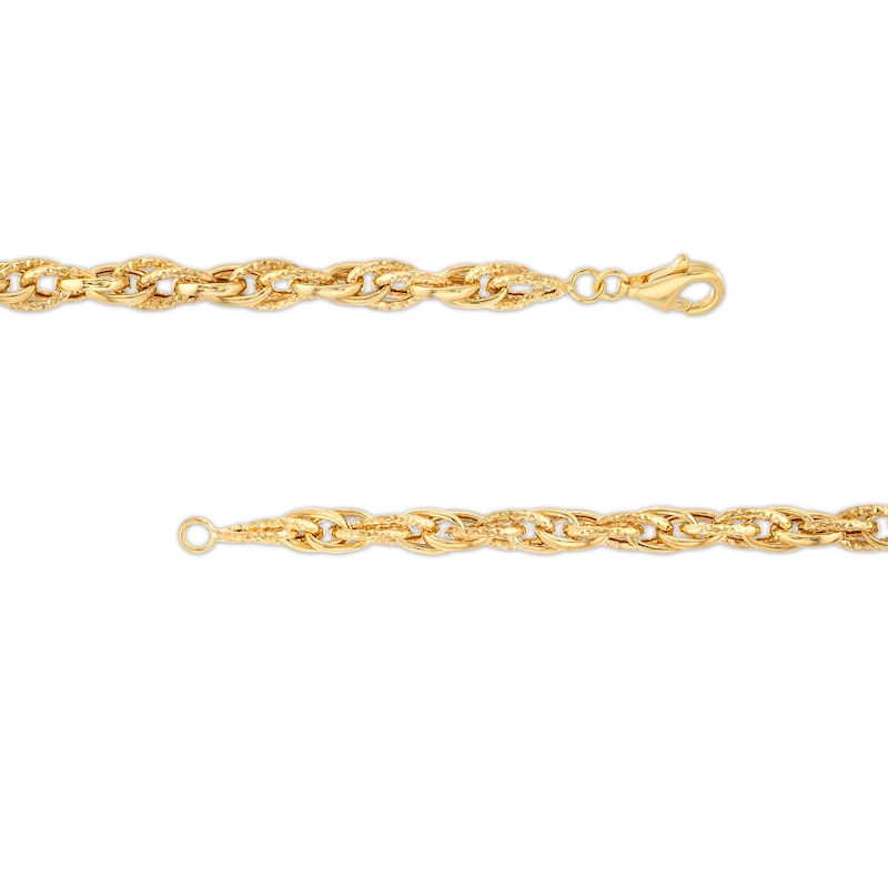 5.5mm Diamond-Cut Rolo Chain Bracelet in Hollow 10K Gold – 7.5"