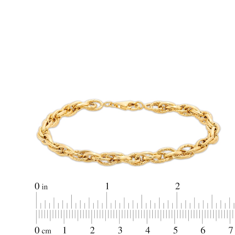 5.5mm Diamond-Cut Rolo Chain Bracelet in Hollow 10K Gold – 7.5"