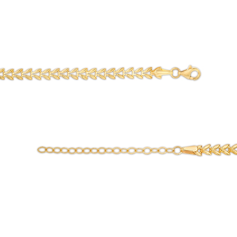 Main Image 3 of 4.06mm Laurel Leaf Stampato Chain Choker Necklace in Hollow 10K Gold – 16"