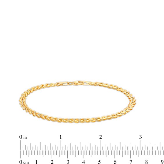 4.06mm Laurel Leaf Stampato Chain Bracelet in Hollow 10K Gold â 7.5"