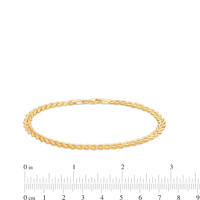 4.06mm Laurel Leaf Stampato Chain Bracelet in Hollow 10K Gold – 7.5"