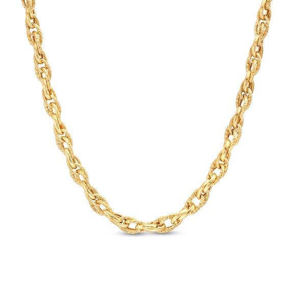 5.5mm Diamond-Cut Rolo Chain Necklace in Hollow 10K Gold