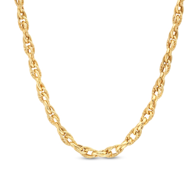 Main Image 1 of 5.5mm Diamond-Cut Rolo Chain Necklace in Hollow 10K Gold