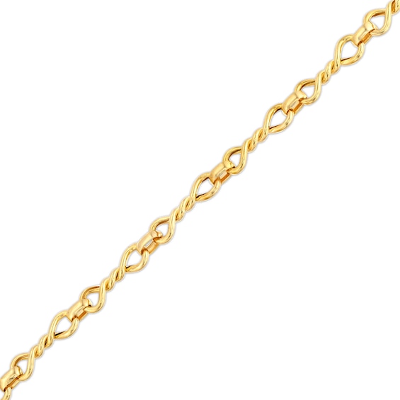 Twisted Infinity Loop Link Anklet in 10K Gold â 9.5"