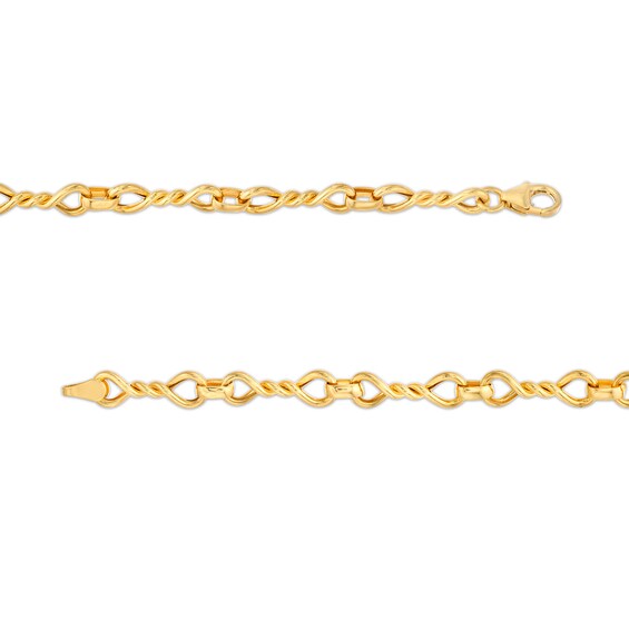 Twisted Infinity Loop Link Anklet in 10K Gold â 9.5"