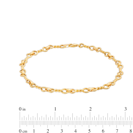 Twisted Infinity Loop Link Anklet in 10K Gold â 9.5"