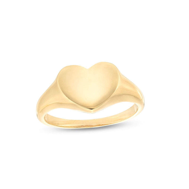 Main Image 1 of Heart Signet Ring in 10K Gold