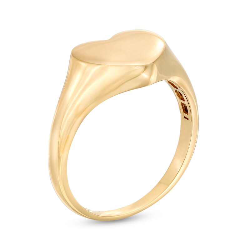 Main Image 3 of Heart Signet Ring in 10K Gold