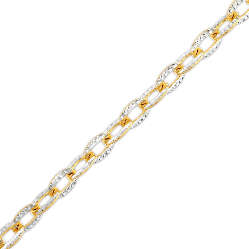 6.29mm Diamond-Cut Cable Chain Bracelet in Solid 10K Two-Tone Gold - 8.0"