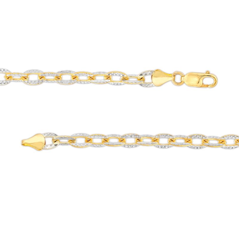 6.29mm Diamond-Cut Cable Chain Bracelet in Solid 10K Two-Tone Gold - 8.0"