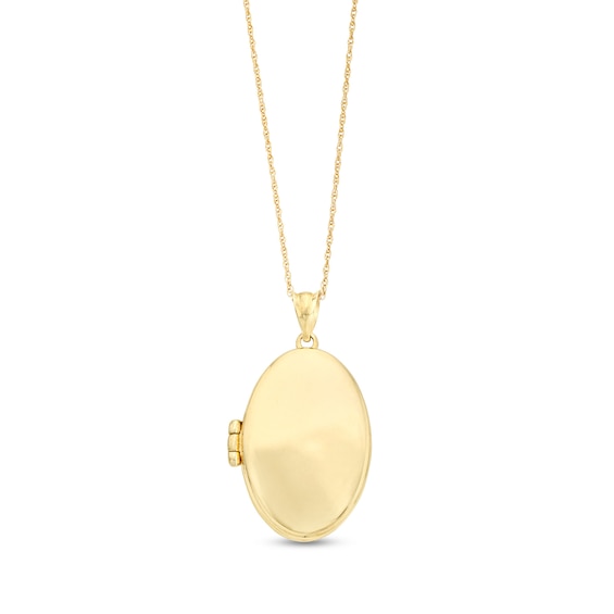 Polished Oval Locket in 10K Gold