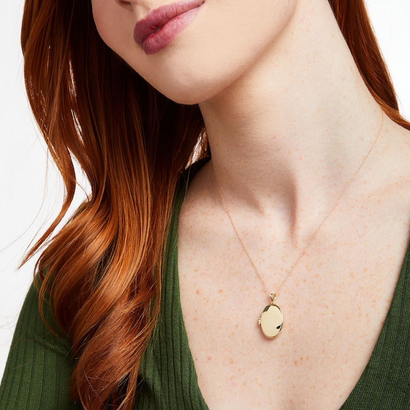 Main Image 2 of Polished Oval Locket in 10K Gold