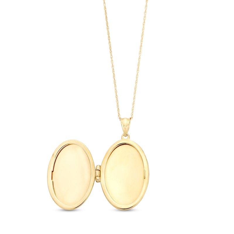Main Image 3 of Polished Oval Locket in 10K Gold