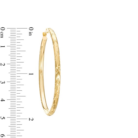 50.0mm Diamond-Cut Tube Hoop Earrings in 10K Gold