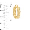 Thumbnail Image 2 of 25.0mm Diamond-Cut Chevron Pattern Hoop Earrings in 10K Gold