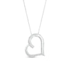 Thumbnail Image 1 of White Lab-Created Sapphire Tilted Heart Pendant Sterling Silver