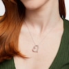 Thumbnail Image 2 of White Lab-Created Sapphire Tilted Heart Pendant Sterling Silver