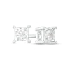 Thumbnail Image 1 of 1/6 CT. T.W. Diamond Solitaire Princess-Shaped Frame Stud Earrings in Sterling Silver (J/I3)
