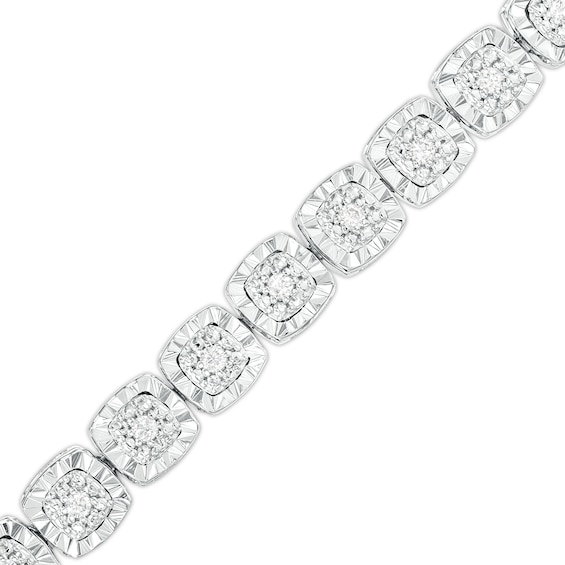 1/2 CT. T.w. Diamond Cushion-Shaped Line Bracelet in Sterling Silver â 7.25"