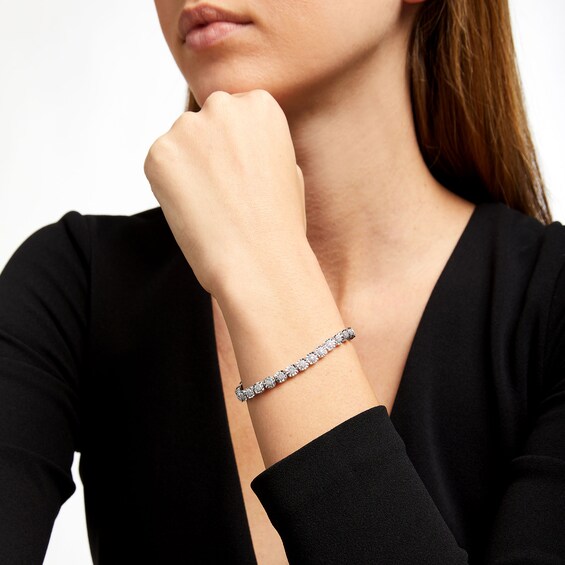 1/2 CT. T.w. Diamond Cushion-Shaped Line Bracelet in Sterling Silver â 7.25"