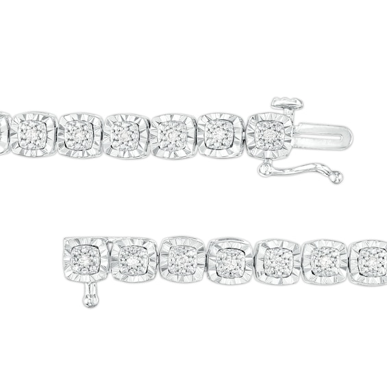1/2 CT. T.w. Diamond Cushion-Shaped Line Bracelet in Sterling Silver â 7.25"