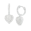 Thumbnail Image 1 of 1/2 CT. T.W. Heart-Shaped Multi-Diamond Frame Drop Earrings in 10K White Gold