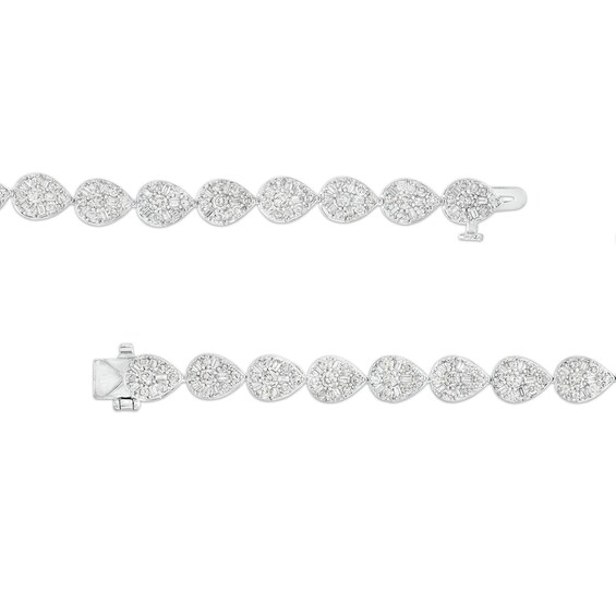 4 CT. T.w. Pear-Shaped Multi-Diamond Line Bracelet in 10K White Gold â 7.5"
