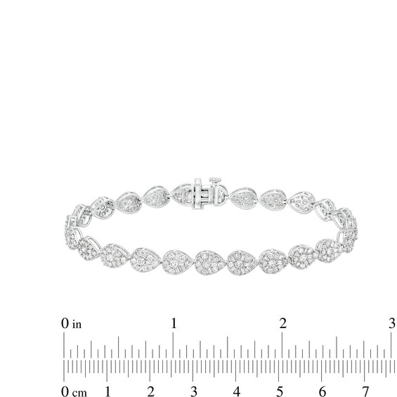 4 CT. T.w. Pear-Shaped Multi-Diamond Line Bracelet in 10K White Gold â 7.5"