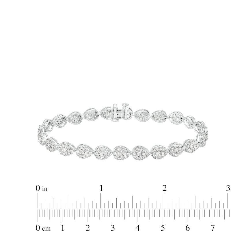 Main Image 4 of 4 CT. T.W. Pear-Shaped Multi-Diamond Line Bracelet in 10K White Gold – 7.5"