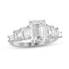 Thumbnail Image 1 of 2-1/2 CT. T.W. Emerald-Cut and Baguette Diamond Seven Stone Graduated Engagement Ring in 14K White Gold