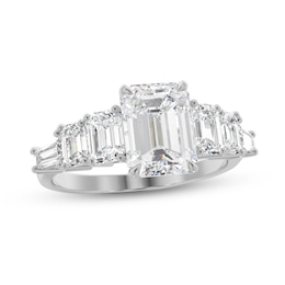 2-1/2 CT. T.W. Emerald-Cut and Baguette Diamond Seven Stone Graduated Engagement Ring in 14K White Gold