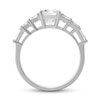 Thumbnail Image 4 of 2-1/2 CT. T.W. Emerald-Cut and Baguette Diamond Seven Stone Graduated Engagement Ring in 14K White Gold