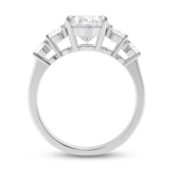 3 CT. T.w. Oval Diamond Five Stone Graduated Engagement Ring in Platinum