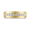 Thumbnail Image 2 of Men's 1/2 CT. T.W. Diamond Ten Stone Satin Stepped Edge Channel Band in 10K Gold