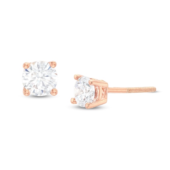 1/2 CT. T.w. Certified Lab-Grown Diamond Solitaire Stud Earrings in 14K Rose Gold (F/Si2)